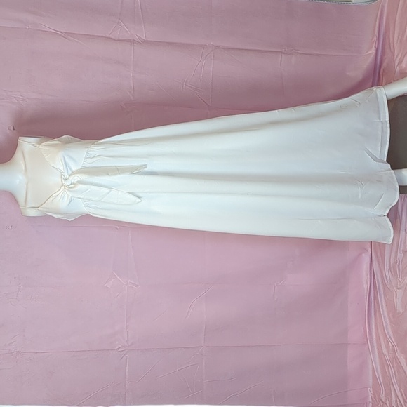 Nasty Gal Tie Front Solid White Adjustable Straps Maxi Dress size 8 - Picture 1 of 6